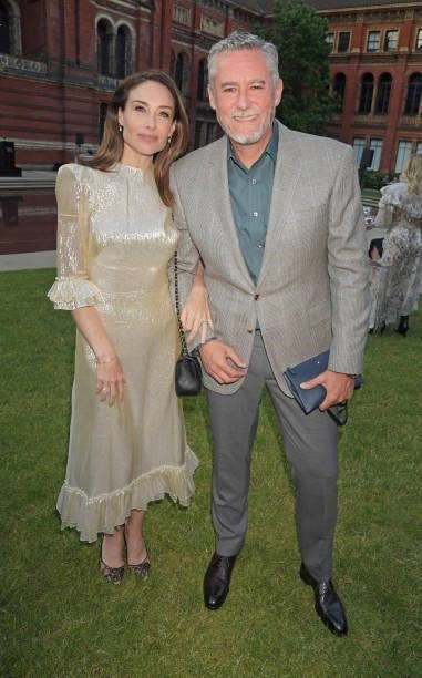 Claire Forlani and Hubert Zandberg attend a private view of "Alice: Curiouser and Curiouser