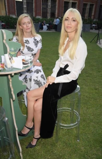 Emma Elwick-Bates and Sabine Getty attend a private view of "Alice: Curiouser and Curiouser