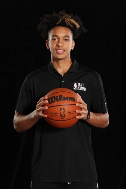 Draft Prospect, Tre Mann poses for a portrait during the 2021 NBA Draft Combine on June 23, 2021 at the Wintrust Arena in Chicago, Illinois. NOTE TO...