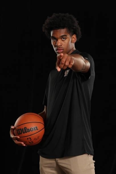 Draft Prospect, Josh Christopher poses for a portrait during the 2021 NBA Draft Combine on June 23, 2021 at the Wintrust Arena in Chicago, Illinois....
