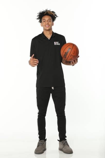 Draft Prospect, Tre Mann poses for a portrait during the 2021 NBA Draft Combine on June 23, 2021 at the Wintrust Arena in Chicago, Illinois. NOTE TO...