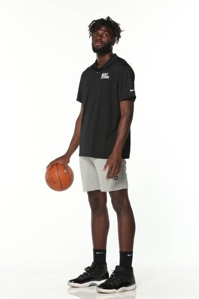 Draft Prospect, Neemias Queta poses for a portrait during the 2021 NBA Draft Combine on June 23, 2021 at the Wintrust Arena in Chicago, Illinois....