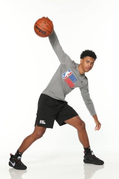 Draft Prospect, Jaden Springer poses for a portrait during the 2021 NBA Draft Combine on June 23, 2021 at the Wintrust Arena in Chicago, Illinois....