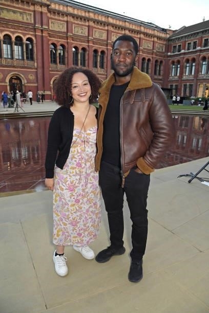 Lynette Linton and Malachi Kirby attend a private view of "Alice: Curiouser and Curiouser