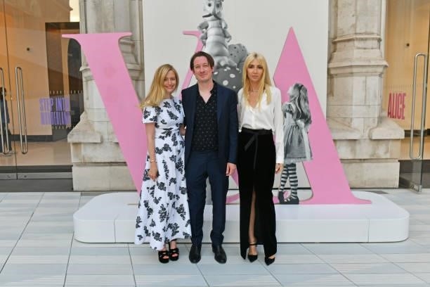 Emma Elwick-Bates, Matt Bates and Sabine Getty attend a private view of "Alice: Curiouser and Curiouser