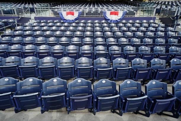 Detail shot of seats before the game between the Los Angeles Dodgers and the San Diego Padres at Petco Park on Wednesday, June 23, 2021 in San Diego,...