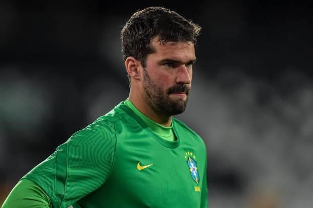 Alisson Brazil player during a Group B match between Brazil and Colombia as part of Copa America Brazil 2021 at Estadio Olimpico Nilton Santos on...