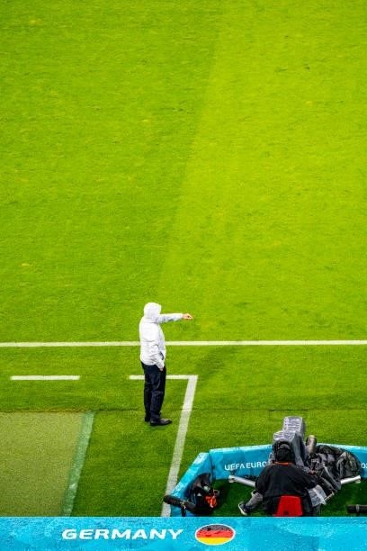 Headcoach of Germany Joachim Löw is seen during the UEFA Euro 2020 Championship Group F match between Hungary and Germany at Football Arena Munich on...
