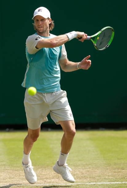 Andreas Seppi of Italy in action during his mens singles quarter final match against Max Purcell of Australia during day 6 of the Viking...