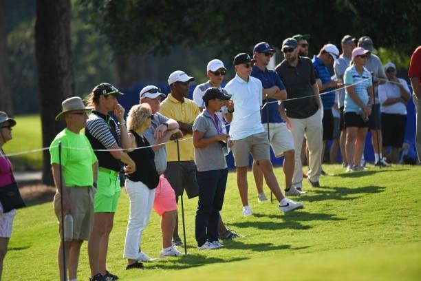The gallery on the eighth hole during the first round for the 2021 KPMG Women's Championship at the Atlanta Athletic Club on June 24, 2021 in Johns...