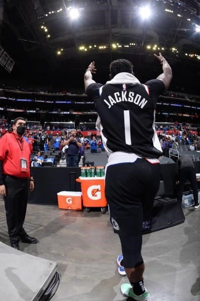 Reggie Jackson of the LA Clippers walks off the court after the game against the Phoenix Suns during Game 3 of the Western Conference Finals of the...