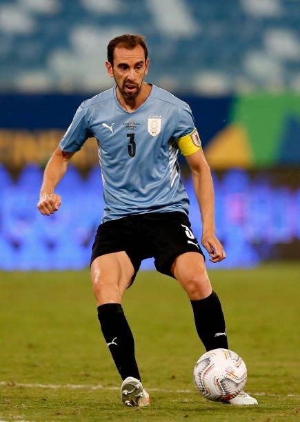 Diego Godin of Uruguay in action ,during the match between Bolivia and Uruguay as part of Conmebol Copa America Brazil 2021 at Arena Pantanal on June...