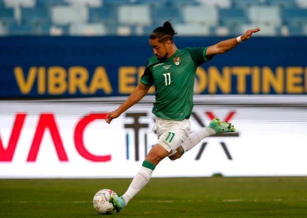 Rodrigo Luis Ramallo of Bolivia in action ,during the match between Bolivia and Uruguay as part of Conmebol Copa America Brazil 2021 at Arena...
