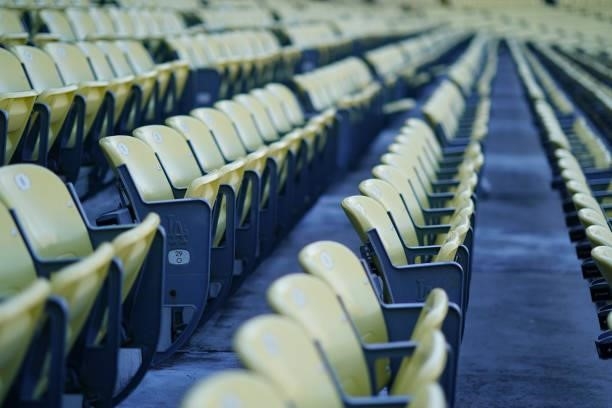 Empty seats are seen ahead of the game between the Chicago Cubs and the Los Angeles Dodgers at Dodgers Stadium on Friday, June 25, 2021 in Los...
