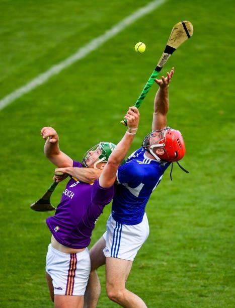 Kilkenny , Ireland - 26 June 2021; Conor McDonald of Wexford in action against Liam Og McGovern of Wexford during the Leinster GAA Hurling Senior...