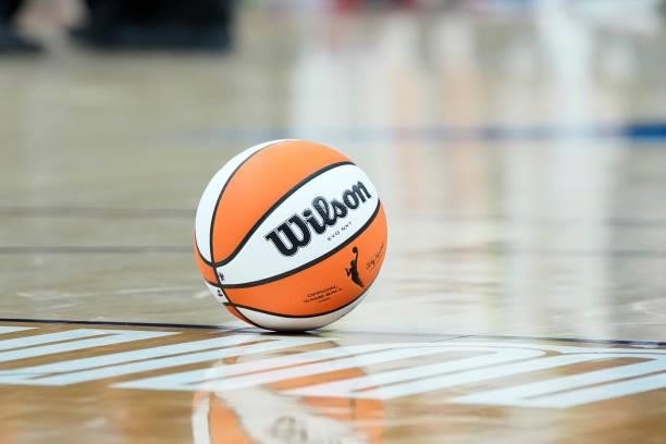 The official Wilson ball of the WNBA's 25th season during the game between the Washington Mystics and the Dallas Wings on June 26, 2021 at the...