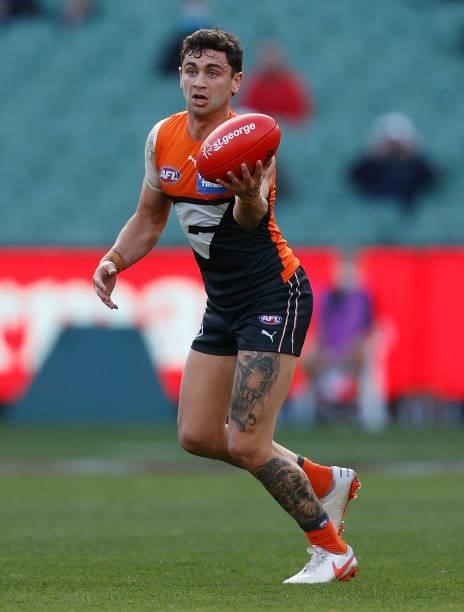 Tim Taranto of the Giants in action during the 2021 AFL Round 15 match between the GWS Giants and the Hawthorn Hawks at the Melbourne Cricket Ground...