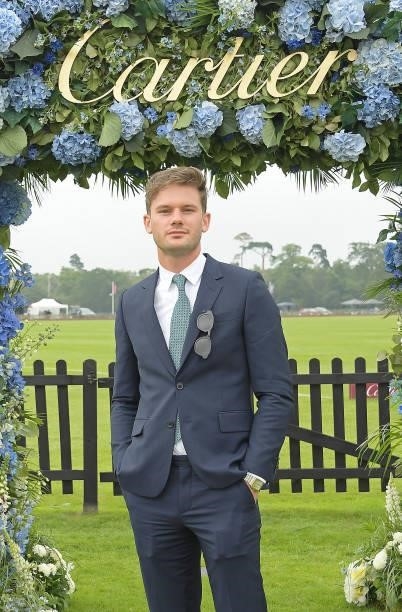 Jeremy Irvine attends the Cartier Queen's Cup Polo 2021 at Guards Polo Club on June 27, 2021 in Egham, England.