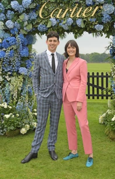 Matt Richardson and Sam Rollinson attend the Cartier Queen's Cup Polo 2021 at Guards Polo Club on June 27, 2021 in Egham, England.