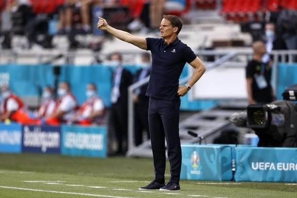 Holland coach Frank de Boer during the UEFA EURO 2020 game between the Netherlands and the Czech Republic at the Puskas Arena on June 27, 2021 in...