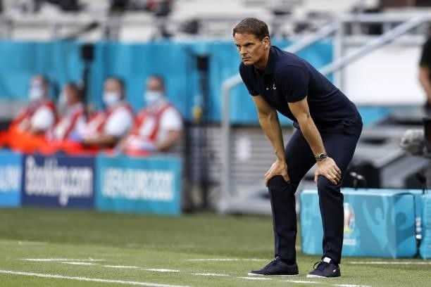 Holland coach Frank de Boer during the UEFA EURO 2020 game between the Netherlands and the Czech Republic at the Puskas Arena on June 27, 2021 in...