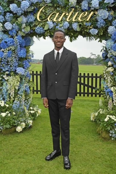Damson Idris attends the Cartier Queen's Cup Polo 2021 at Guards Polo Club on June 27, 2021 in Egham, England.