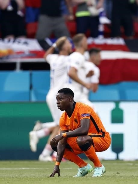 Quincy Promes of Holland during the UEFA EURO 2020 game between the Netherlands and the Czech Republic at the Puskas Arena on June 27, 2021 in...