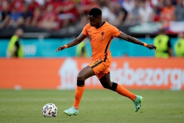 Quincy Promes of Holland during the EURO match between Holland v Czech Republic at the Puskas Arena on June 27, 2021 in Budapest Hungary
