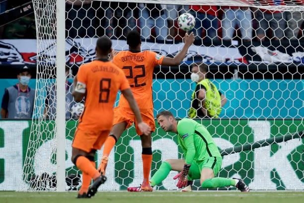 Keeper Maarten Stekelenburg of Holland during the EURO match between Holland v Czech Republic at the Puskas Arena on June 27, 2021 in Budapest Hungary