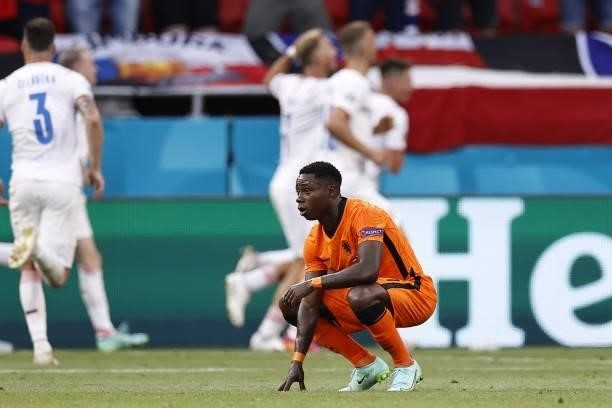 Quincy Promes of Holland during the UEFA EURO 2020 game between the Netherlands and the Czech Republic at the Puskas Arena on June 27, 2021 in...