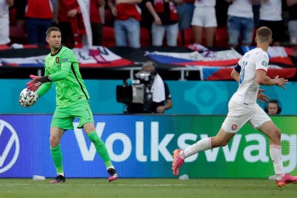 Keeper Maarten Stekelenburg of Holland during the EURO match between Holland v Czech Republic at the Puskas Arena on June 27, 2021 in Budapest Hungary