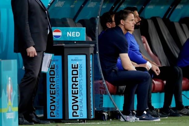 Coach Frank de Boer of Holland during the EURO match between Holland v Czech Republic at the Puskas Arena on June 27, 2021 in Budapest Hungary