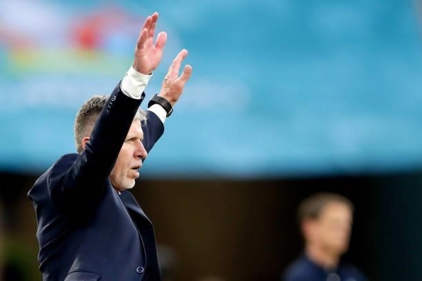 Coach Jaroslav Silhavy of Czech Republic during the EURO match between Holland v Czech Republic at the Puskas Arena on June 27, 2021 in Budapest...