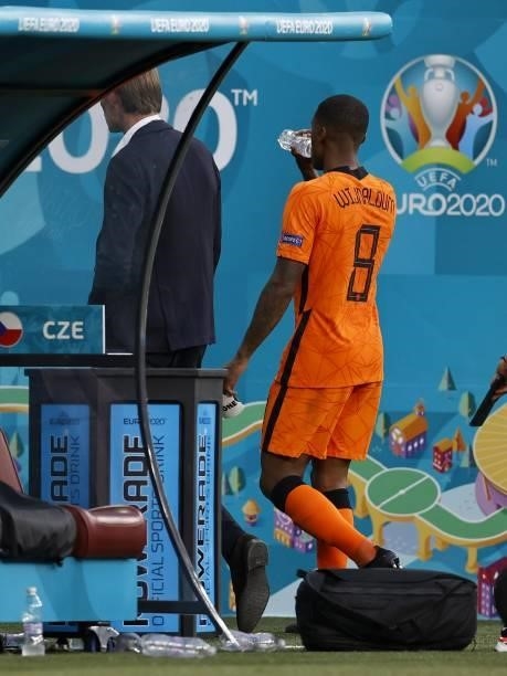 Georginio Wijnaldum of Holland during the UEFA EURO 2020 match between the Netherlands and the Czech Republic at the Puskas Arena on June 27, 2021 in...