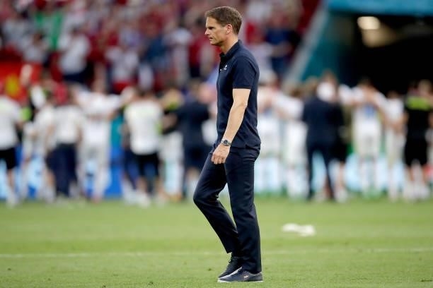 Coach Frank de Boer of Holland during the EURO match between Holland v Czech Republic at the Puskas Arena on June 27, 2021 in Budapest Hungary