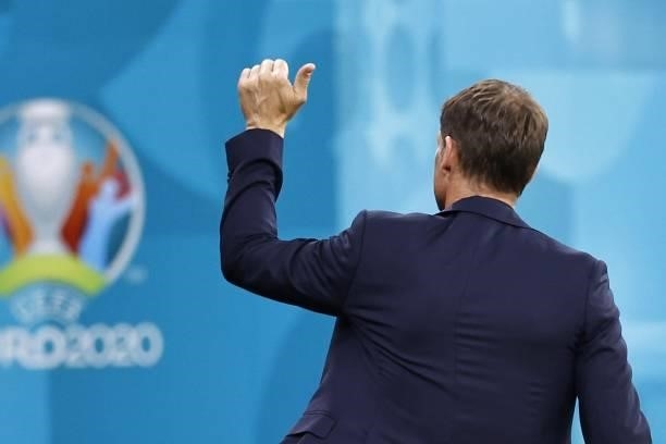 Holland coach Frank de Boer during the UEFA EURO 2020 match between the Netherlands and the Czech Republic at the Puskas Arena on June 27, 2021 in...