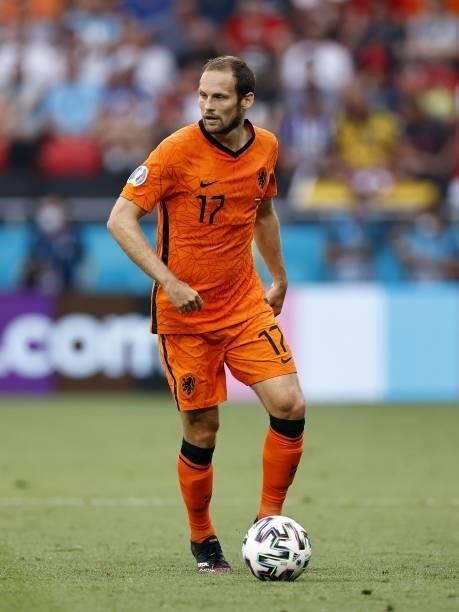 Daley Blind of Holland during the UEFA EURO 2020 match between the Netherlands and the Czech Republic at the Puskas Arena on June 27, 2021 in...