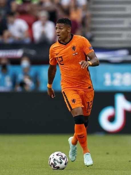 Patrick van Aanholt of Holland during the UEFA EURO 2020 game between the Netherlands and the Czech Republic at the Puskas Arena on June 27, 2021 in...