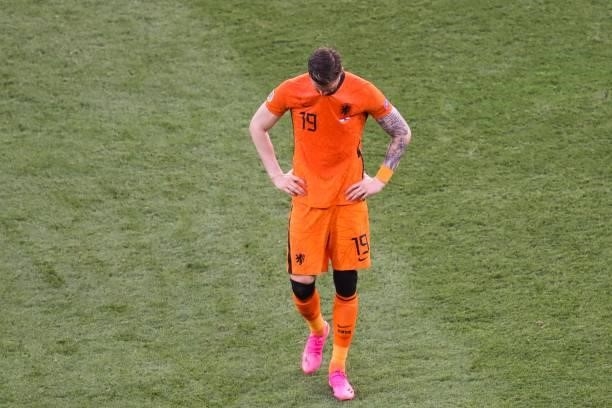 Wout Weghorst of Holland during the UEFA EURO 2020 match between the Netherlands and the Czech Republic at the Puskas Arena on June 27, 2021 in...