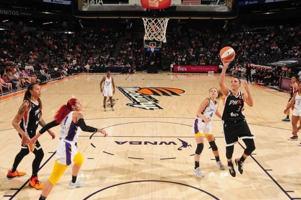 Diana Taurasi of the Phoenix Mercury shoots the ball against the Los Angeles Sparks on June 27, 2021 at Phoenix Suns Arena in Phoenix, Arizona. NOTE...