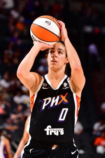 Kia Nurse of the Phoenix Mercury shoots the ball against the Los Angeles Sparks on June 27, 2021 at Phoenix Suns Arena in Phoenix, Arizona. NOTE TO...