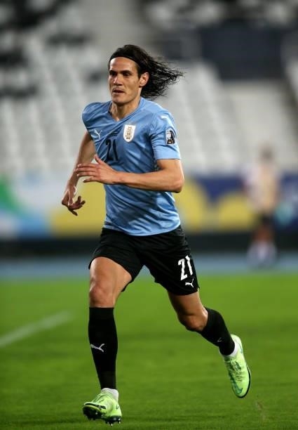 Edinson Cavani of Uruguay in action during the match between Uruguay and Paraguay as part of Conmebol Copa America Brazil 2021 at Estadio Olímpico...
