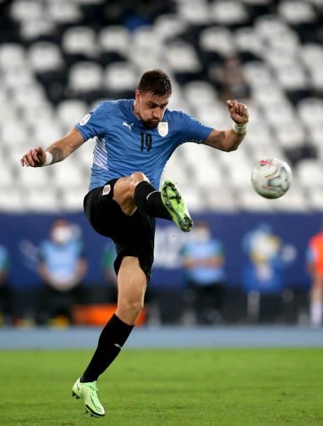 Sebastian Coates of Uruguay in action during the match between Uruguay and Paraguay as part of Conmebol Copa America Brazil 2021 at Estadio Olímpico...
