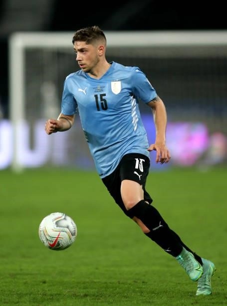 Federico Valverde of Uruguay in action during the match between Uruguay and Paraguay as part of Conmebol Copa America Brazil 2021 at Estadio Olímpico...