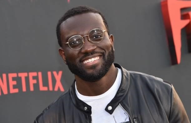 Influencer Kojo Sarfo arrives for the Netflix premiere of Fear Street Trilogy at the LA Historic Park in Los Angeles on June 28, 2021.