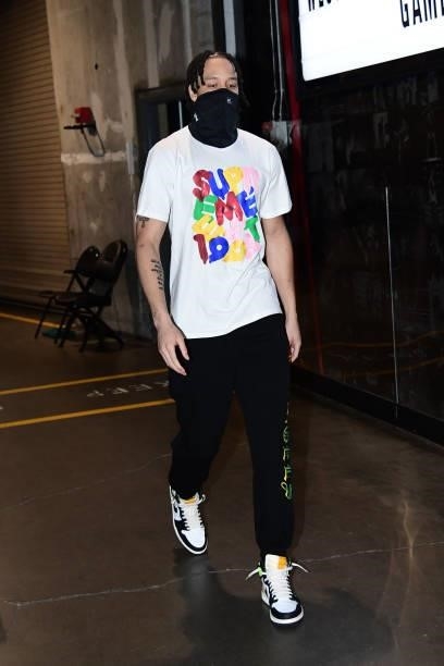 Amir Coffey of the LA Clippers arrives to the arena before the game against the Phoenix Suns during Game 6 of the Western Conference Finals of the...