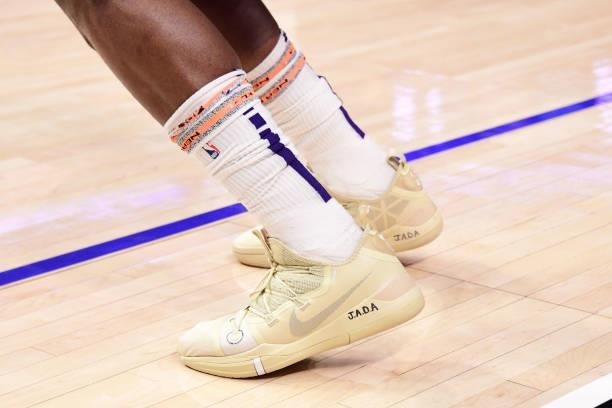The sneakers of Jae Crowder of the Phoenix Suns before the game against the LA Clippers during Game 6 of the Western Conference Finals of the 2021...