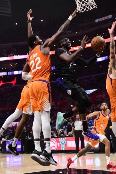 Reggie Jackson of the LA Clippers shoots the ball against the Phoenix Suns during Game 6 of the Western Conference Finals of the 2021 NBA Playoffs on...