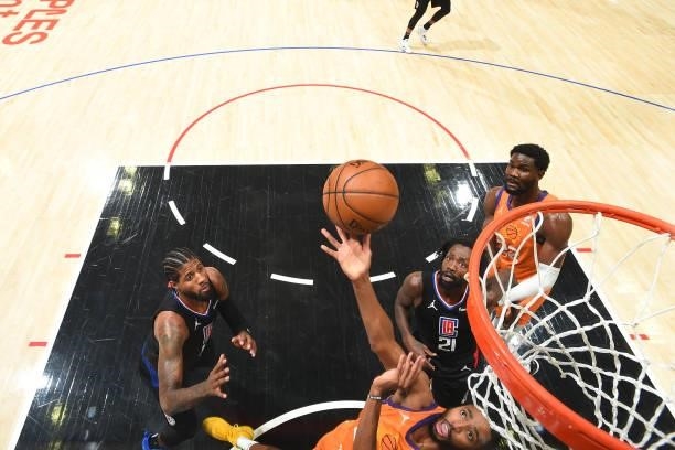 Mikal Bridges of the Phoenix Suns shoots the ball against the LA Clippers during Game 6 of the Western Conference Finals of the 2021 NBA Playoffs on...