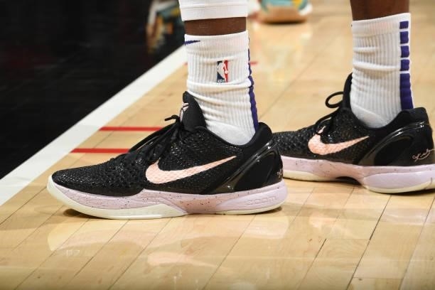 The sneakers worn by Torrey Craig of the Phoenix Suns during Game 6 of the Western Conference Finals of the 2021 NBA Playoffs on June 30, 2021 at...